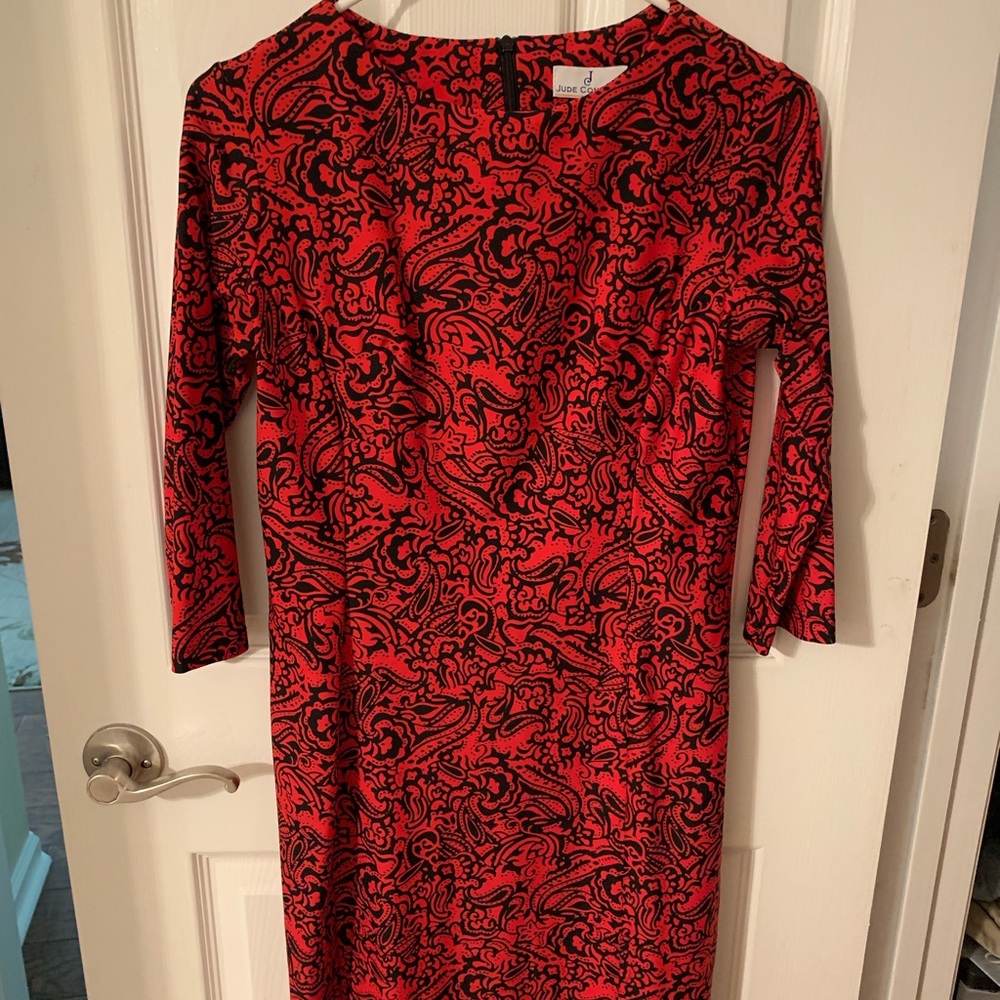 Jude Connally Red and Black Dress